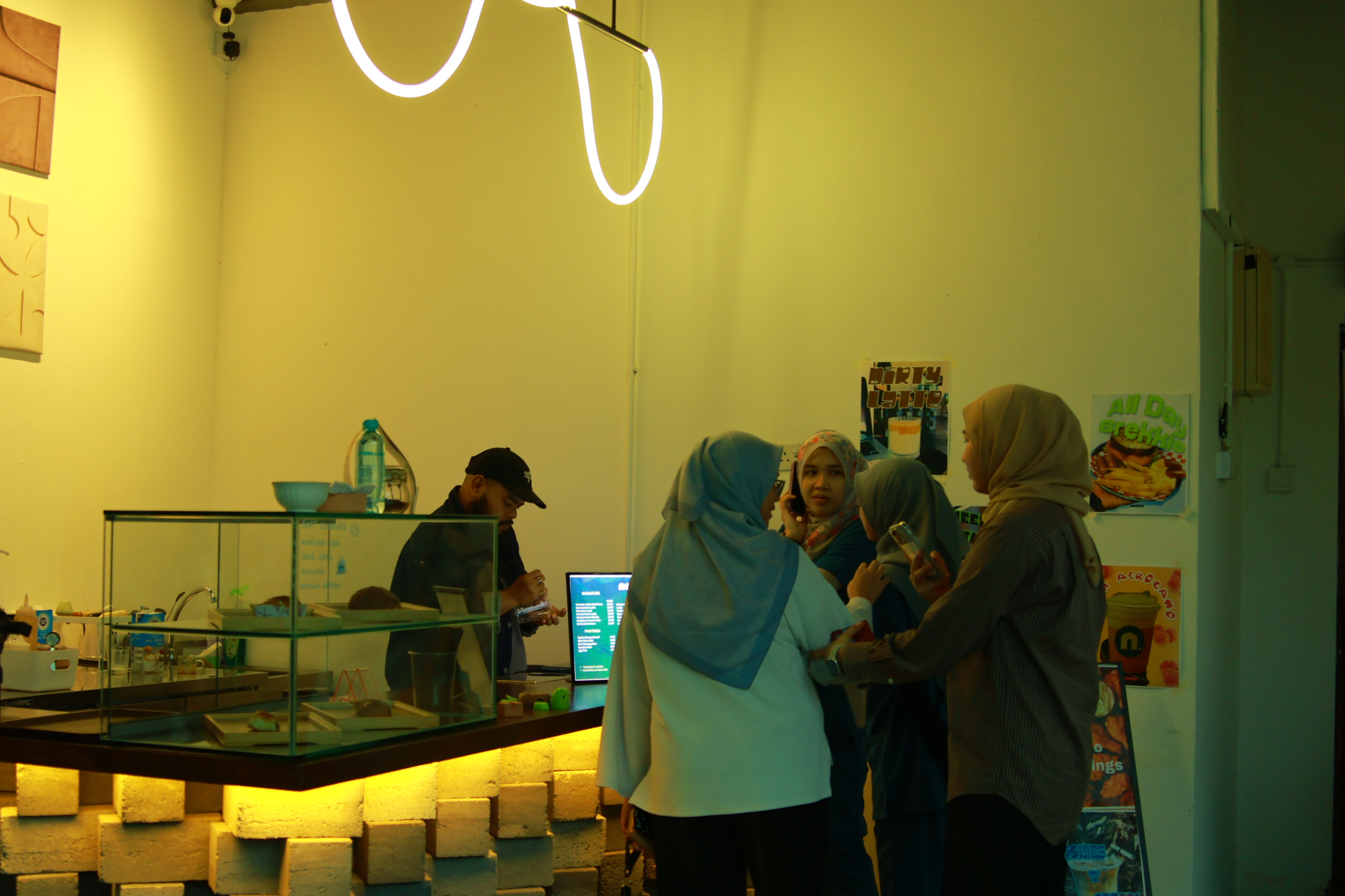 Customers ordering at the counter