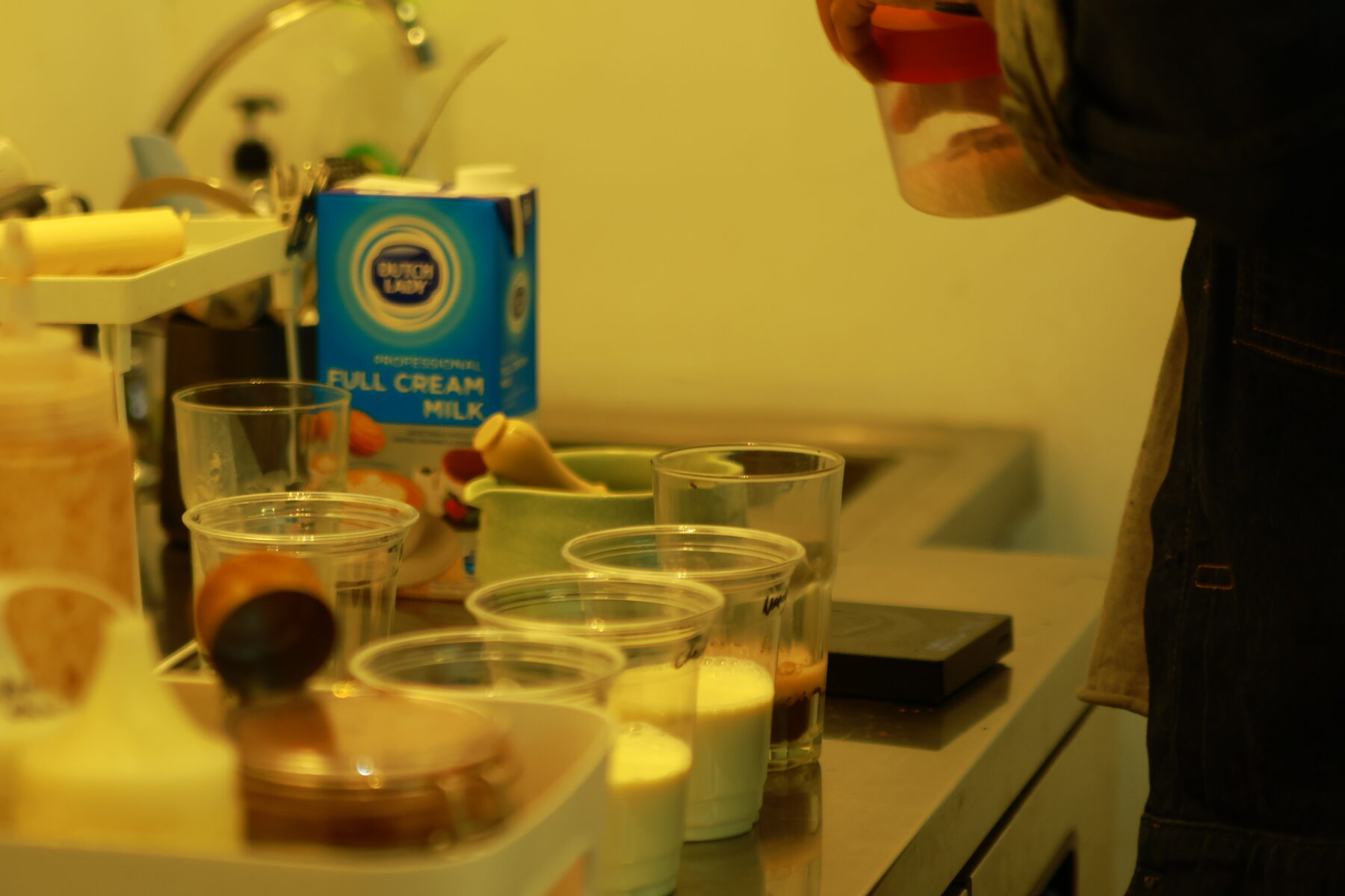 Coffee prep station with ingredients at NOOKS